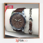 Montre BREITLING en cuire marron + Bracelet